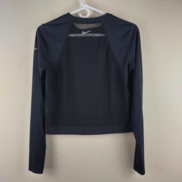 Nike Running Black Mesh Back Crew Neck Long Sleeve Small - Picture 2 of 5